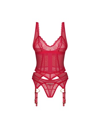 Cupide Desir corset et string - Rouge