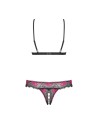 Tulia Ensemble ouvert 2 pcs - Noir et Fuchsia