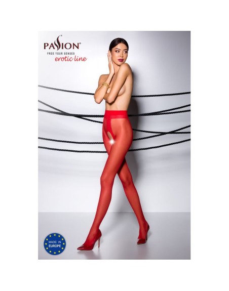 TI007R Collants ouverts 20 DEN - Rouge