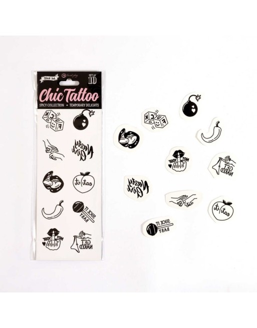 Spicy collection - Tatouages temporaires pack de 10