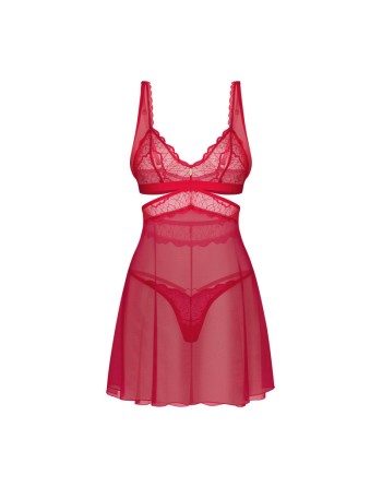 Cupide Desir babydoll et String - Rouge