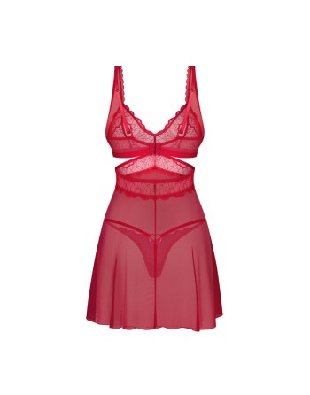 Cupide Desir babydoll et String - Rouge