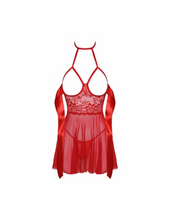 Sexy Kiss 247 babydoll et ruban de satin - Rouge