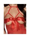 Sexy Kiss 247 babydoll et ruban de satin - Rouge