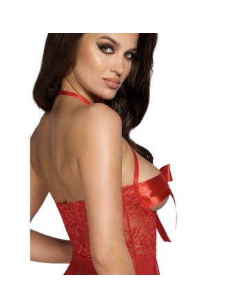 Sexy Kiss 247 babydoll et ruban de satin - Rouge