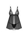 Blomentis babydoll et String - Noire