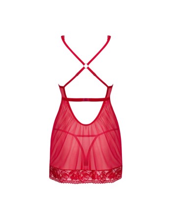 Lacelove babydoll et String - Rouge