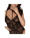 First Kiss 248 body en dentelle avec collier - noir