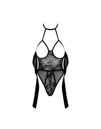 Sexy Kiss 246 body et ruban de satin - noir