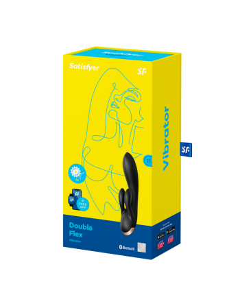 Vibromasseur rabbit Satisfyer Double Flex Connect Noir