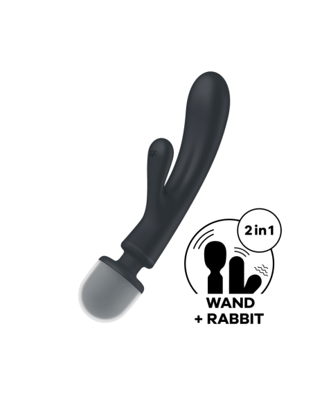 Triple lover Rabbit et Wand Satisfyer - Noir