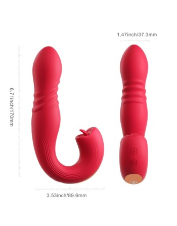 JOI THRUST 2 Bleu - Vibromasseur point G - lèche-clitoris - va et vient contrôlé par application